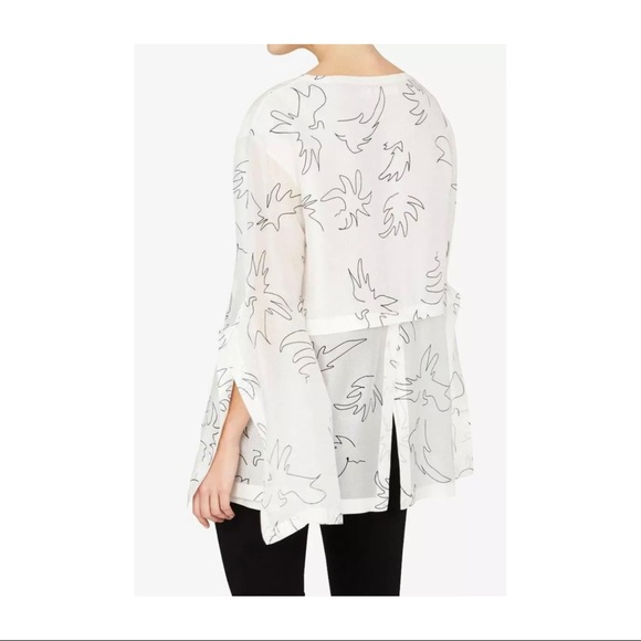 Sass & Bide Bad to the Bone long sleeved semi sheer size 40 AUS 10 100% silk top - Picture 10 of 16